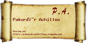 Pakurár Achilles névjegykártya